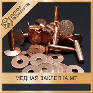 Медная заклёпка МТ 1,2х2,1 мм ГОСТ 10299-80 купить в Челябинске